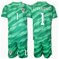 Camiseta Croacia Dominik Livakovic #1 Portero Segunda Equipación Replica Eurocopa 2024 para niños mangas cortas (+ Pantalones cortos)